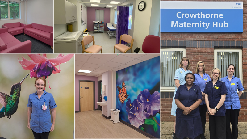 Various pics of staff at Crowthorne maternity hub