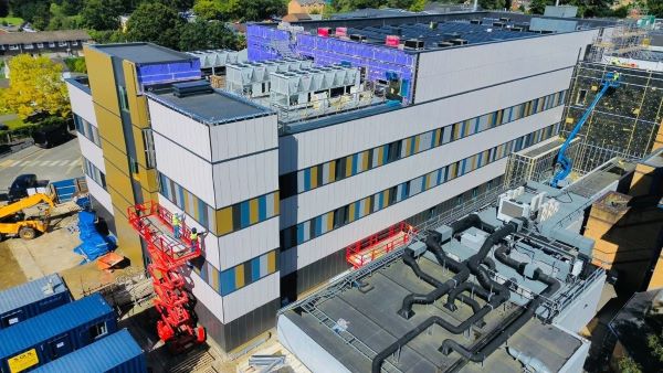 Image of new inpatient and diagnostic facility in construction at Frimley Park Hospital